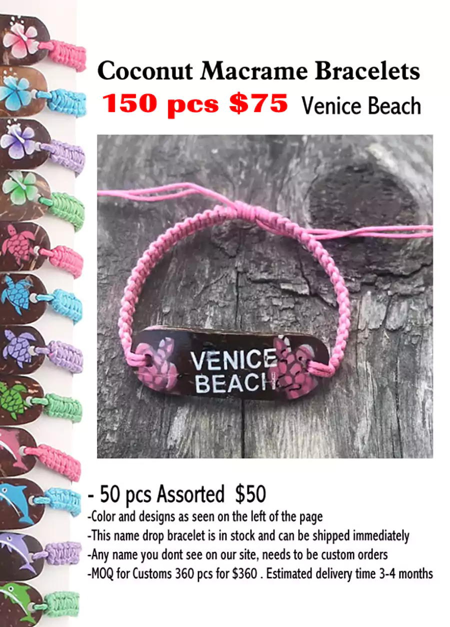 Coconut Macrame Bracelets -Venice Beach (CL)